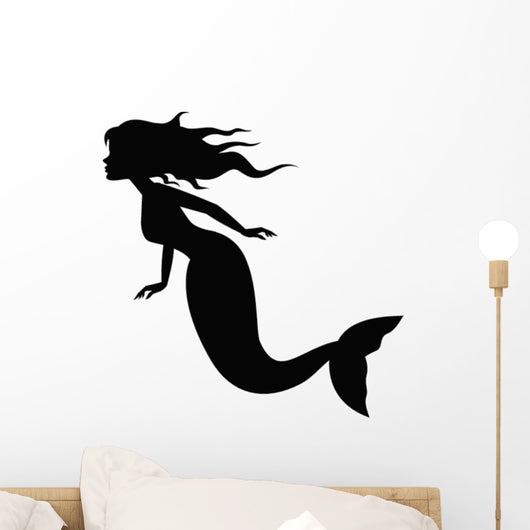 Mermaid Silhouette Swimming Wall Decal