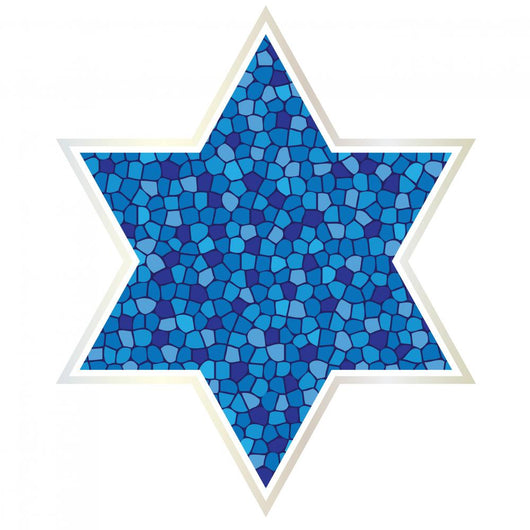 mosaic jewish star with silver frame Wall Decal