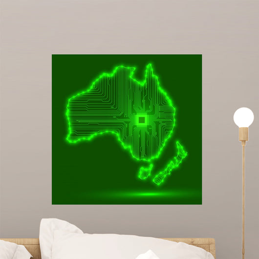 Abstract Electronic Chip Australia Wall Decal