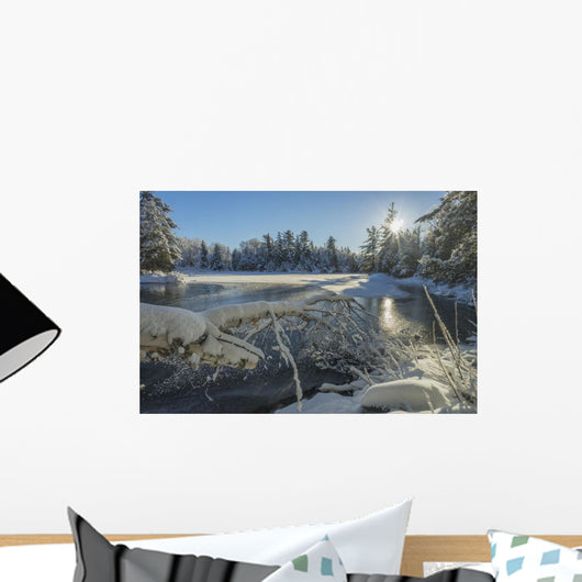 Winter Landscape with Ice Wall Decal Design 1