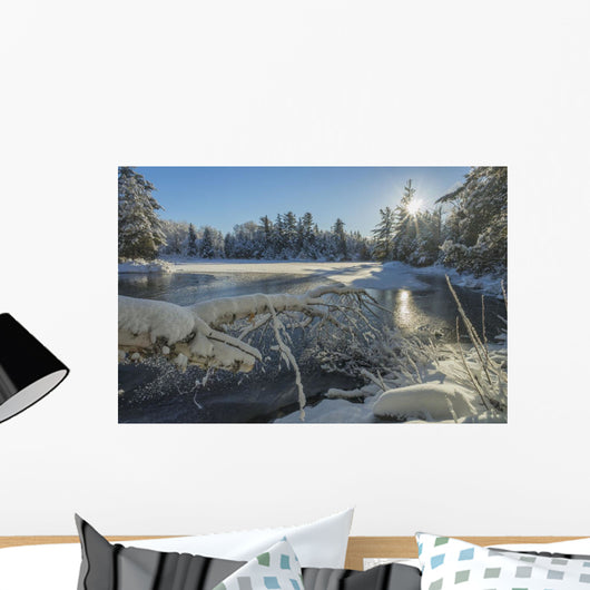Winter Landscape with Ice Wall Decal Design 1