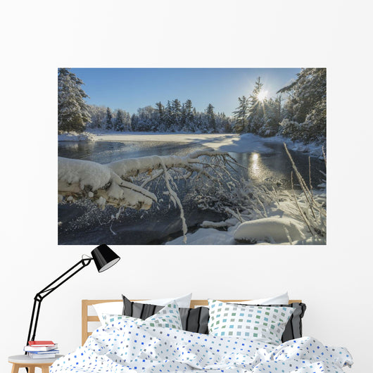 Winter Landscape with Ice Wall Decal Design 1