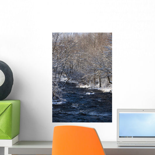 Water Flowing River with Wall Decal Design 3