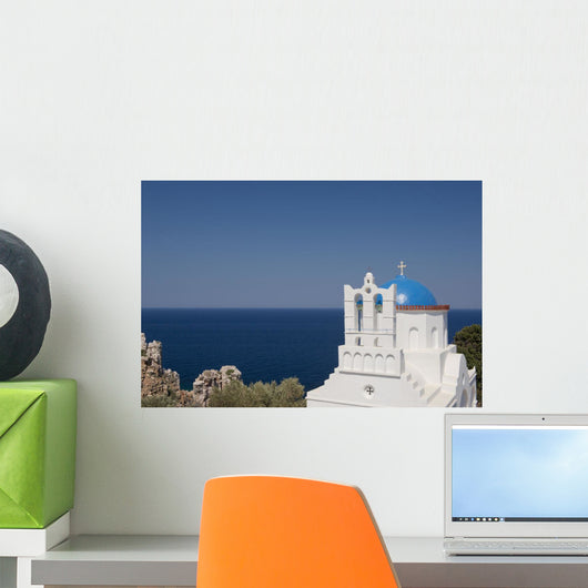 Blue Domed Church Panayia Wall Decal Design 2