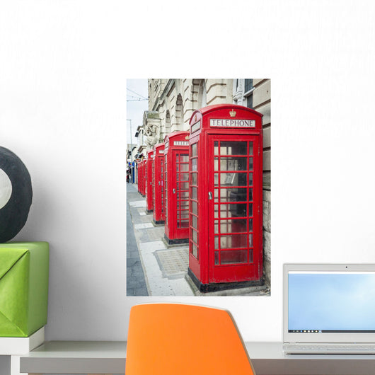 Telephone Boxes Row Wall Decal Design 2