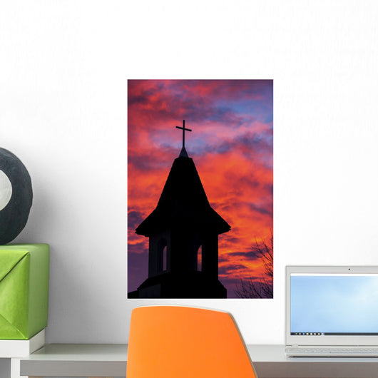 Silhouette Church Steeple with Wall Decal