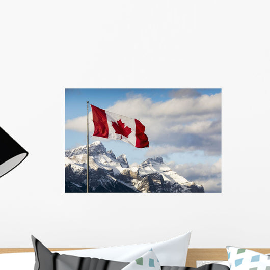Canadian Flag Blowing Wall Decal