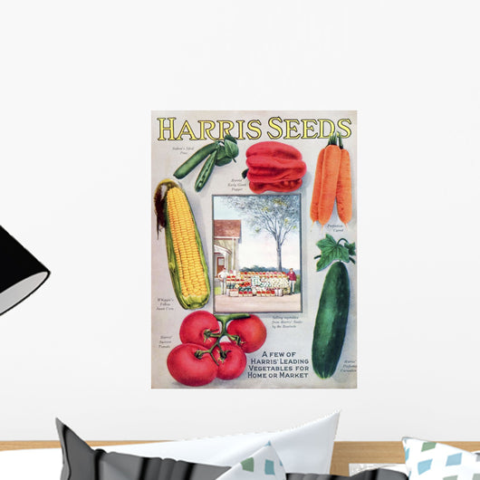 Historic Harris seeds catalog with illustration of vegetables Wall Mural