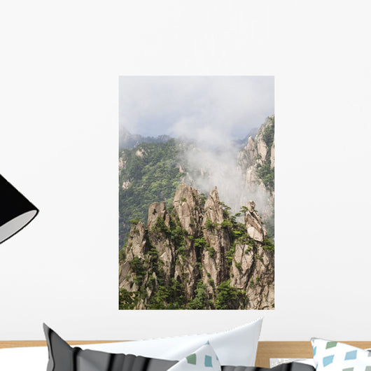 Granite peaks with pine trees in the North Sea Scenic area Wall Mural