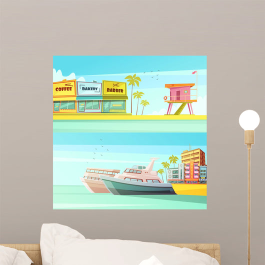 Miami Beach Horizontal Banners Wall Mural