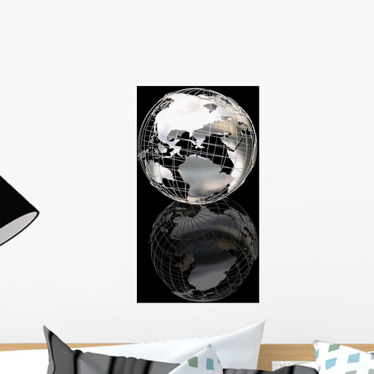 wiireframe metallic globe Wall Mural