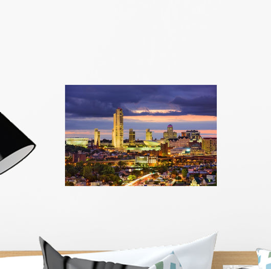 Albany New York Evening Skyline Wall Decal