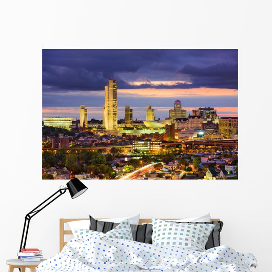 Albany New York Evening Skyline Wall Decal