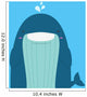 cute big fat whale smile and wink on blue background Wall Mural