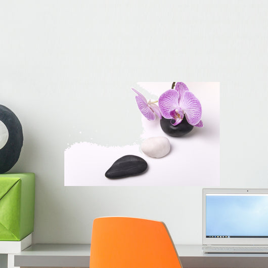 Stones and orchid Wall Decal