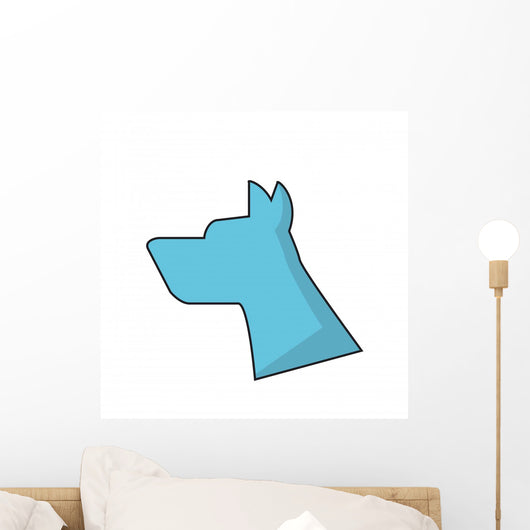 Dog Silhouette Icon Pet Wall Decal Design 2