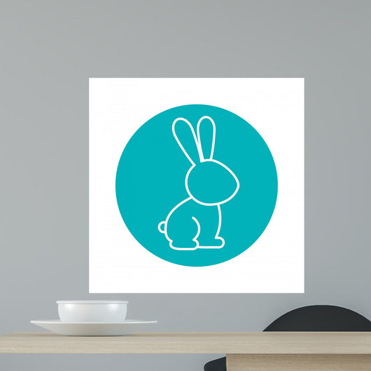 Circle Shape with Rabbit Wall Mural