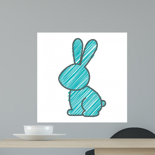 Silhouette with Rabbit Domestic Wall Decal Design 1