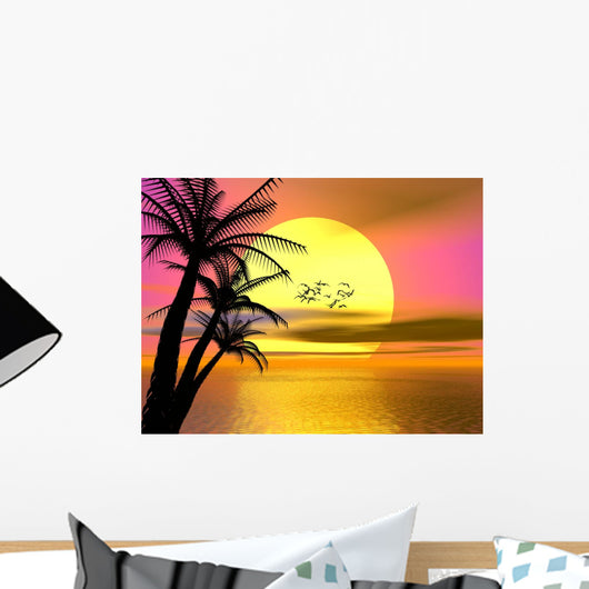 Colorful Tropical Sunset Sunrise Wall Mural