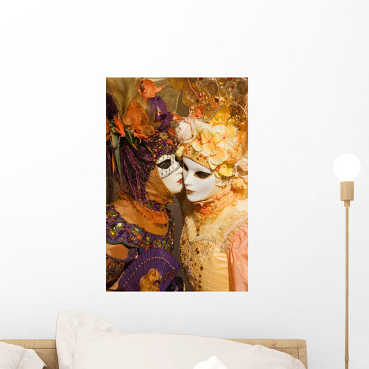 Carnival women whispering secrets Wall Mural