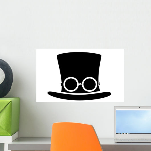 Steampunk Top Hat Silhouette Wall Mural
