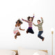 Three Happy Children Jumping Wall Decal Sticker Set