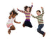 Three Happy Children Jumping Wall Decal Sticker Set