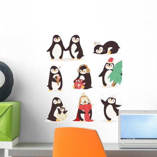 Penguin Set Vector Characters Wall Decal