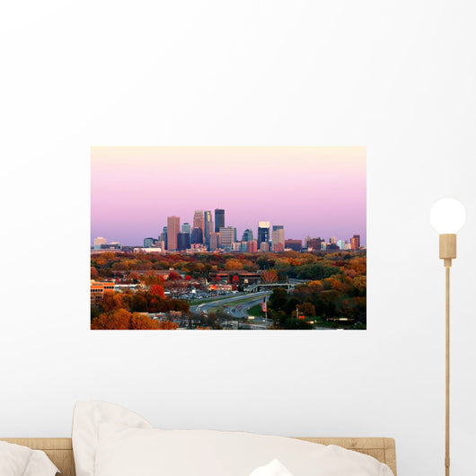 Minneapolis Skyline during Autumn Wall Decal