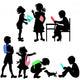 Silhouettes of school children Wall Decal