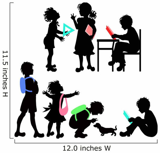 Silhouettes of school children Wall Decal
