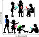 Silhouettes of school children Wall Decal