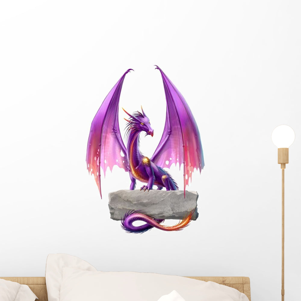 Purple Fantasy Dragon Wall Decal - WallMonkeys.com – Wallmonkeys