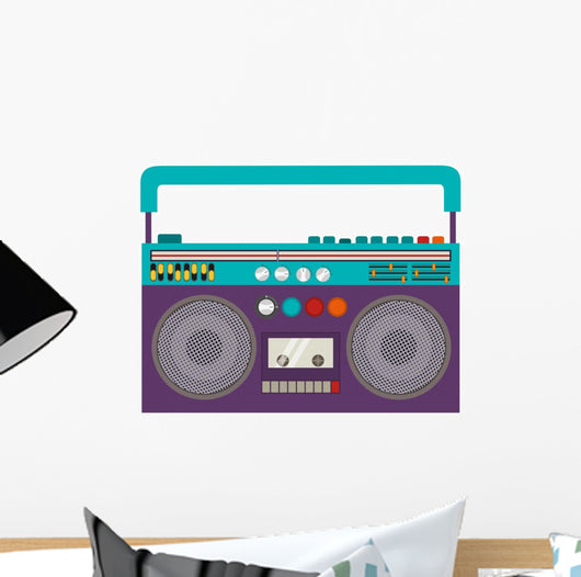 Cartoon Classic 80s Boombox Wall Decal
