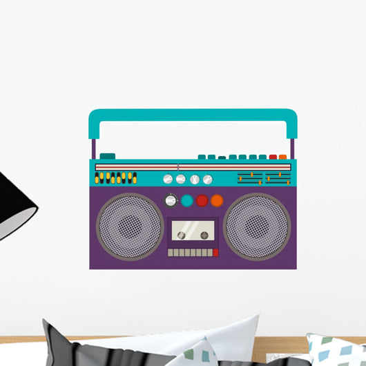 Cartoon Classic 80s Boombox Wall Decal