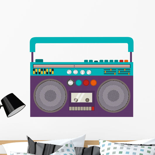 Cartoon Classic 80s Boombox Wall Decal