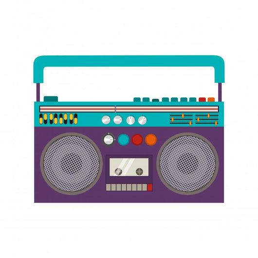 Cartoon Classic 80s Boombox Wall Decal