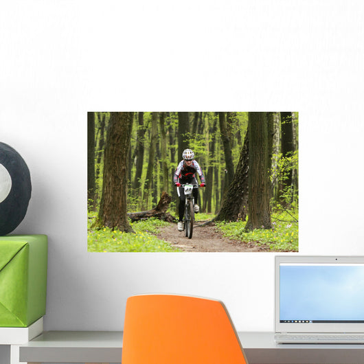 girl on the bike Wall Mural
