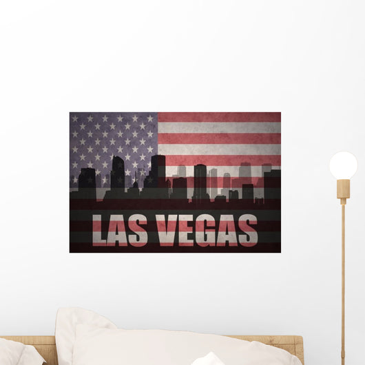 American Flag Las Vegas Silhouette Wall Decal