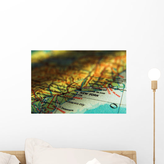 us map - new york Wall Mural