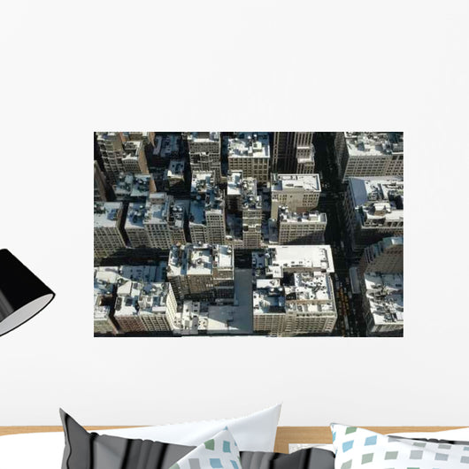 Snowy Rooftops from above Wall Decal