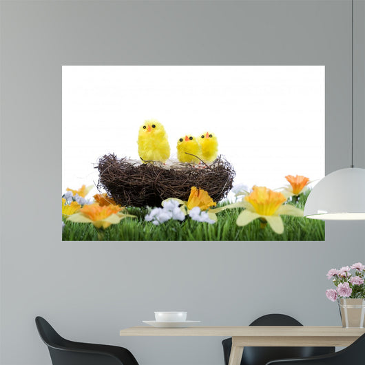 Baby Chicks Sitting Nest Wall Mural