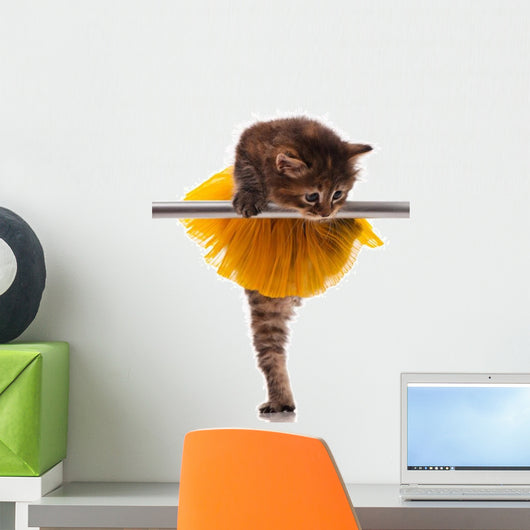 Cute Little Ballet Kitten Wall Decal