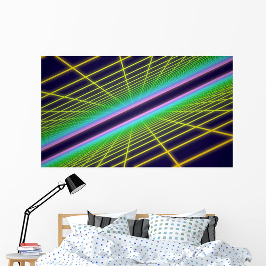 Colorful Retro Grid Wall Decal