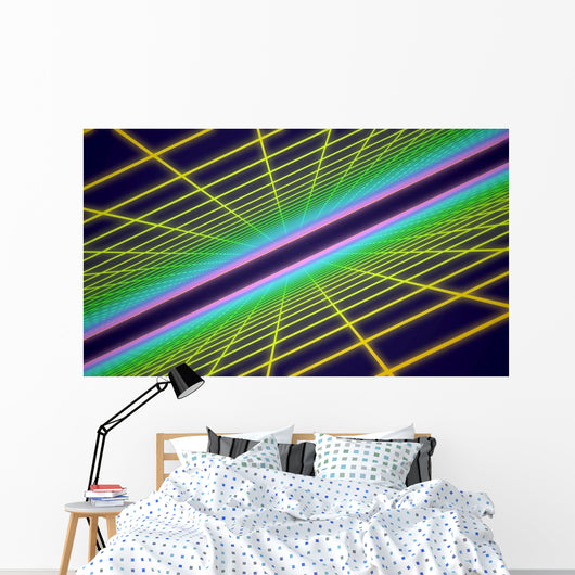 Colorful Retro Grid Wall Decal