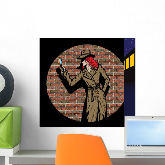 Old Style Girl Detective Wall Decal
