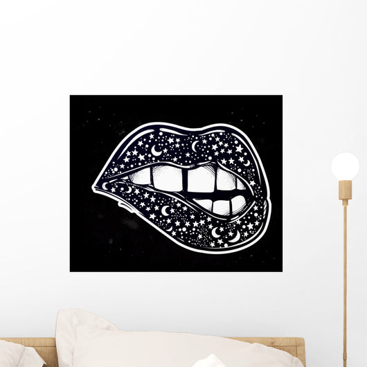 Sexy Fatal Biting Lips Wall Decal