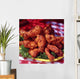 Chicken Wings on Yellow Plate. Wall Mural