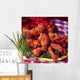 Chicken Wings on Yellow Plate. Wall Mural