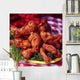 Chicken Wings on Yellow Plate. Wall Mural